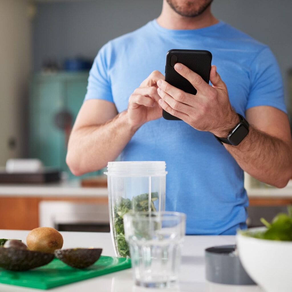 Man preparing healthy snack