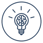 icon of lightbulb and brain