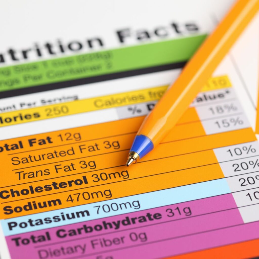 Nutrition facts.